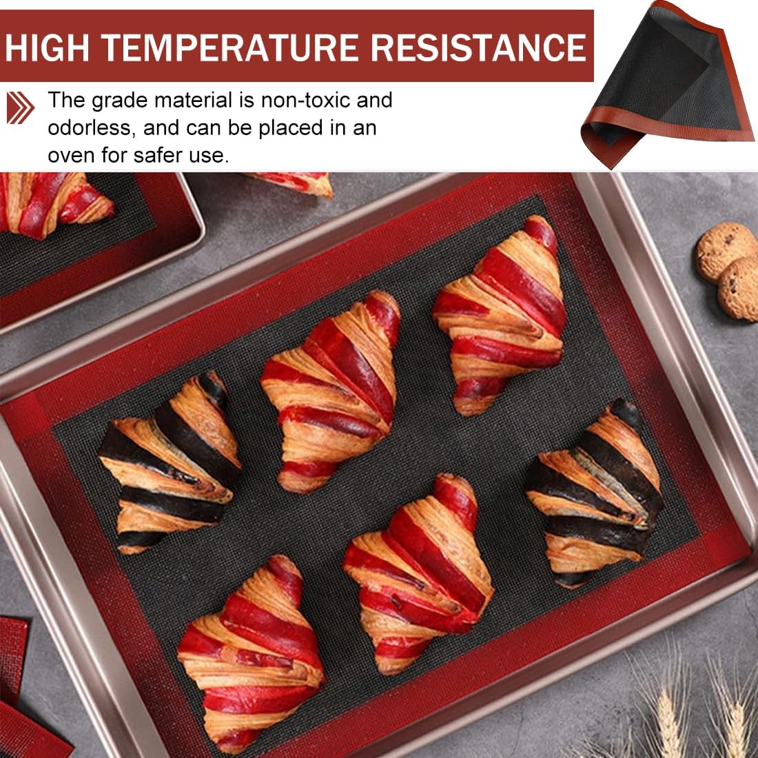 Esterilla de silicona microperforada para horno, esterilla perforada para pasta, esterilla de silicona para hornear, hoja para molde de hornear, 40x30 cm