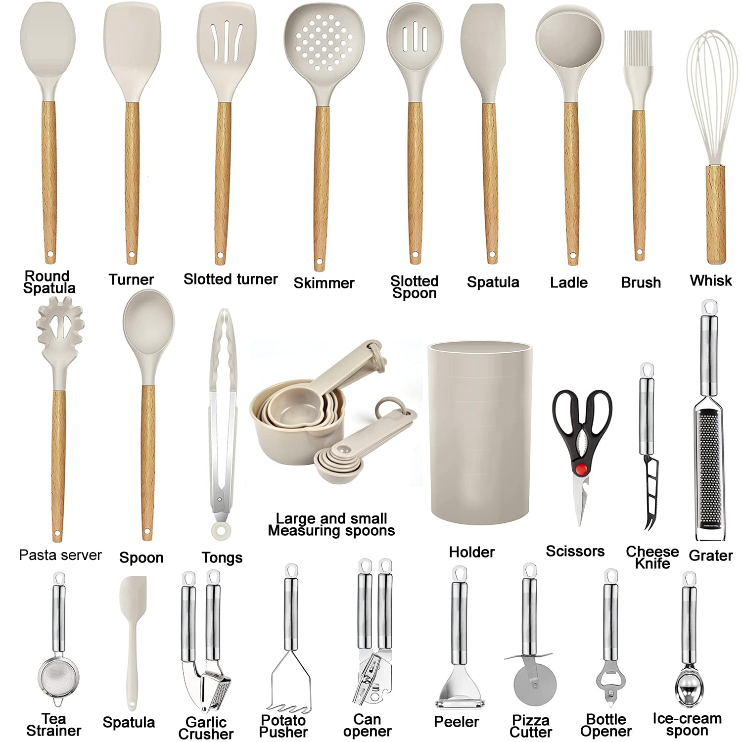 BESTZMWK Juego de utensilios de cocina, 35 piezas - AtriaHome