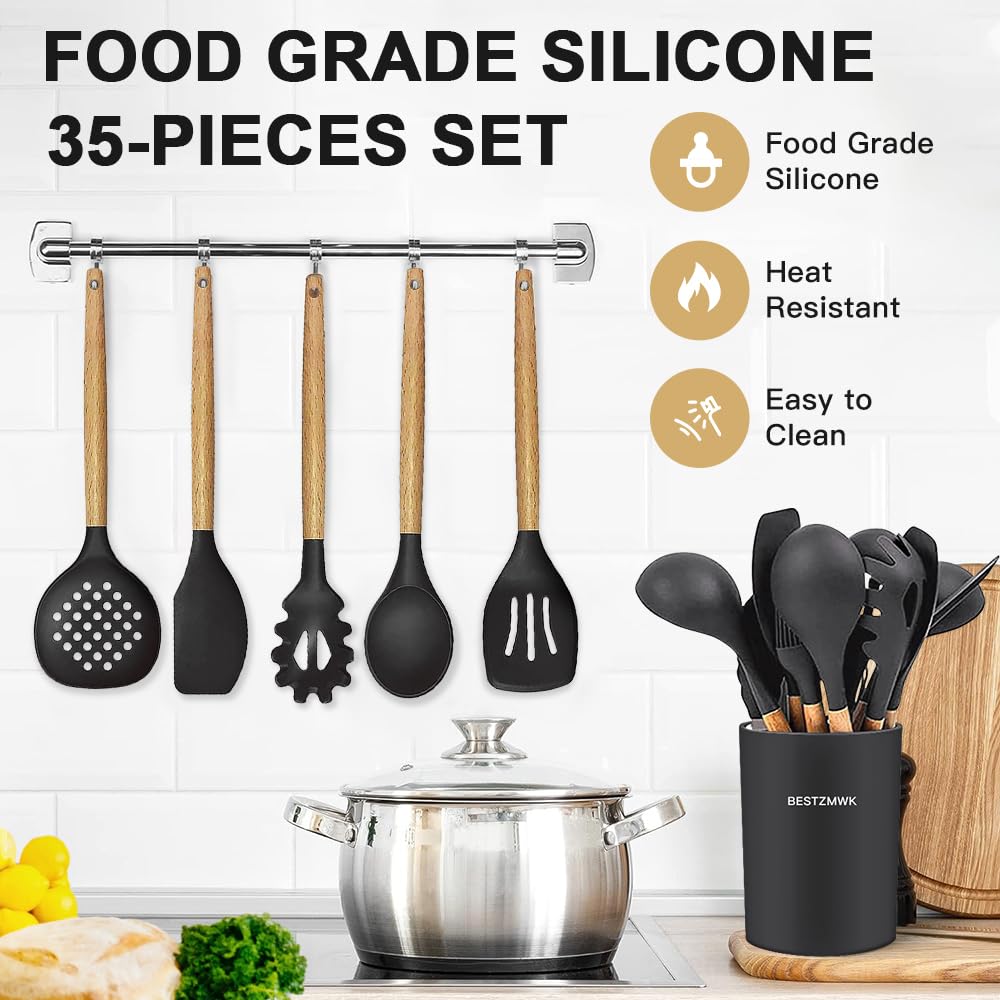Juego de utensilios de cocina - 35 piezas de utensilios de cocina con rallador - AtriaHome