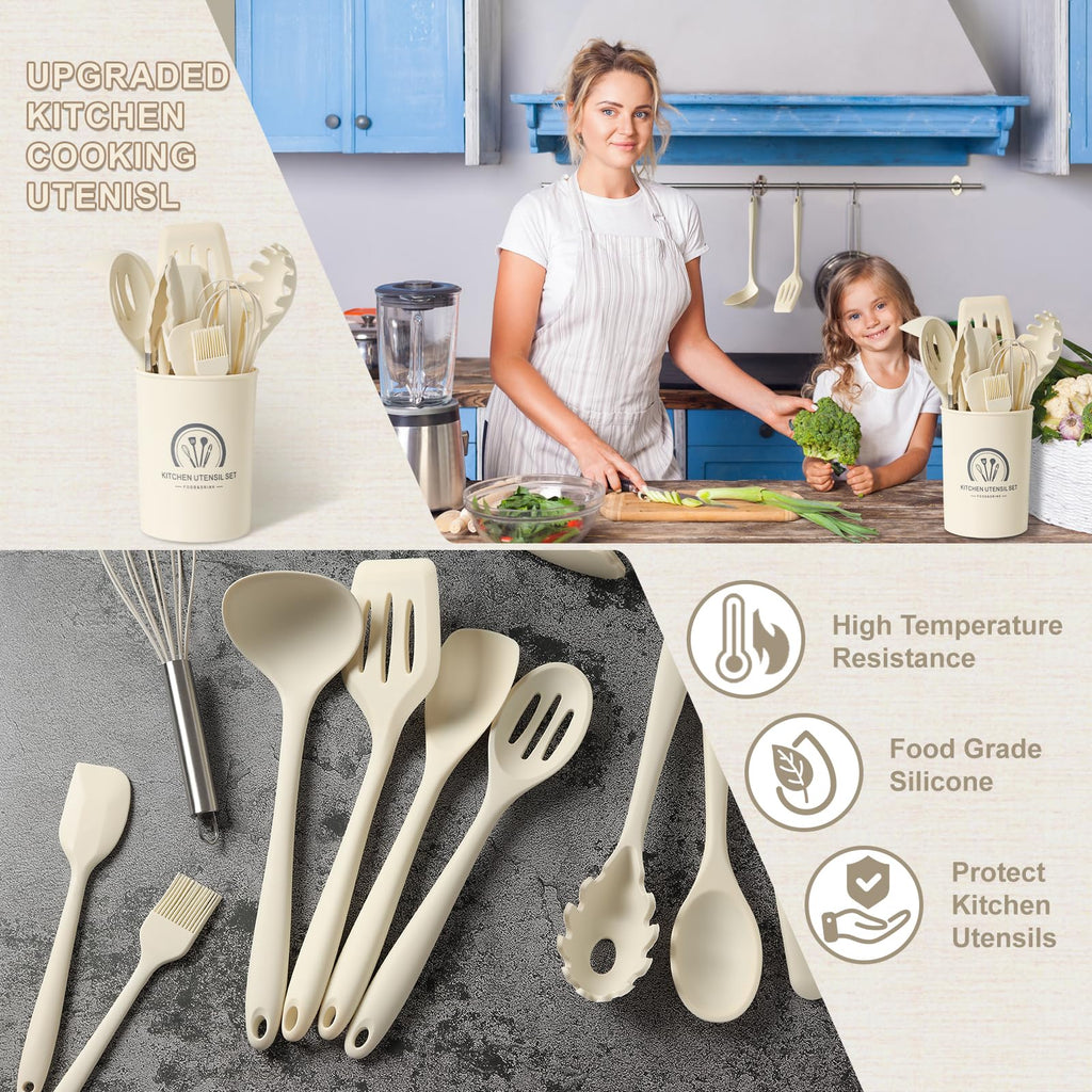 Omtofo 13 Piezas Utensilios de Cocina de Silicona - AtriaHome