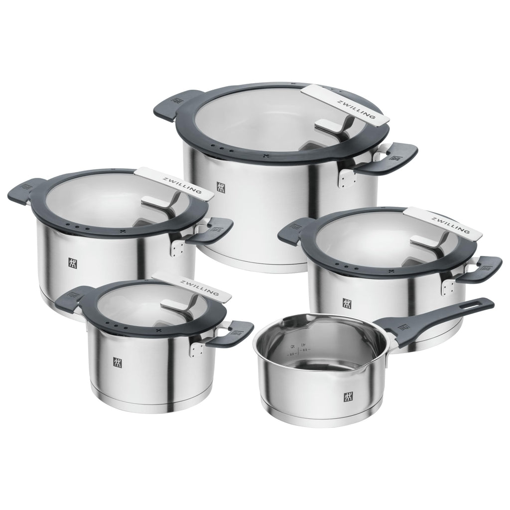 ZWILLING SIMPLIFY 66870 - 005 - 0 Pots set Stainless steel 5 pcs. Acero inoxidable, Silver Black - AtriaHome