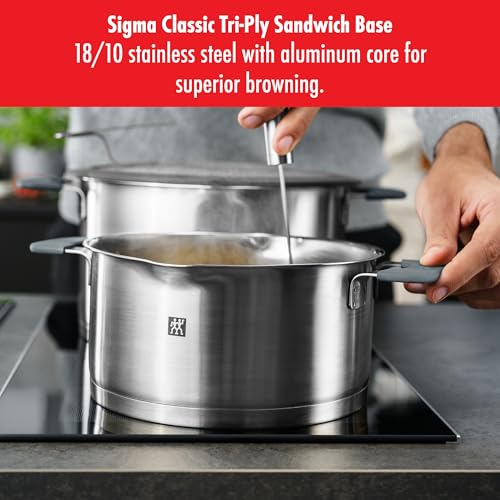 ZWILLING SIMPLIFY 66870 - 005 - 0 Pots set Stainless steel 5 pcs. Acero inoxidable, Silver Black - AtriaHome